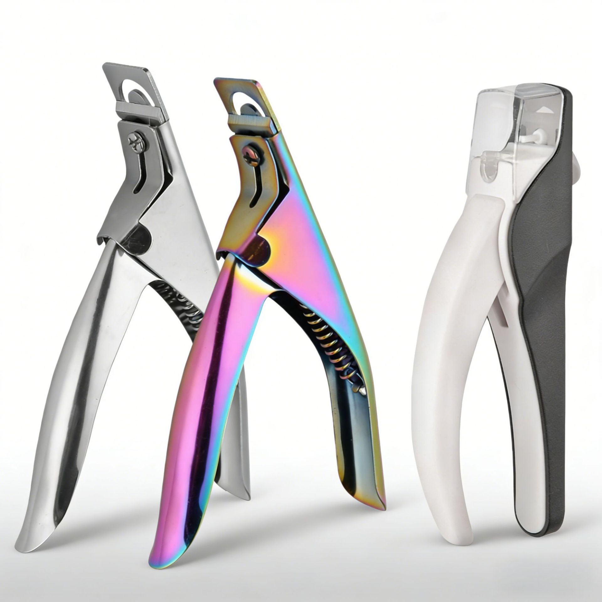 Stainless Steel Nail Clippers Flat U-Shaped Anti-Splash Nail Trimming Tool Extension Nail Clipper