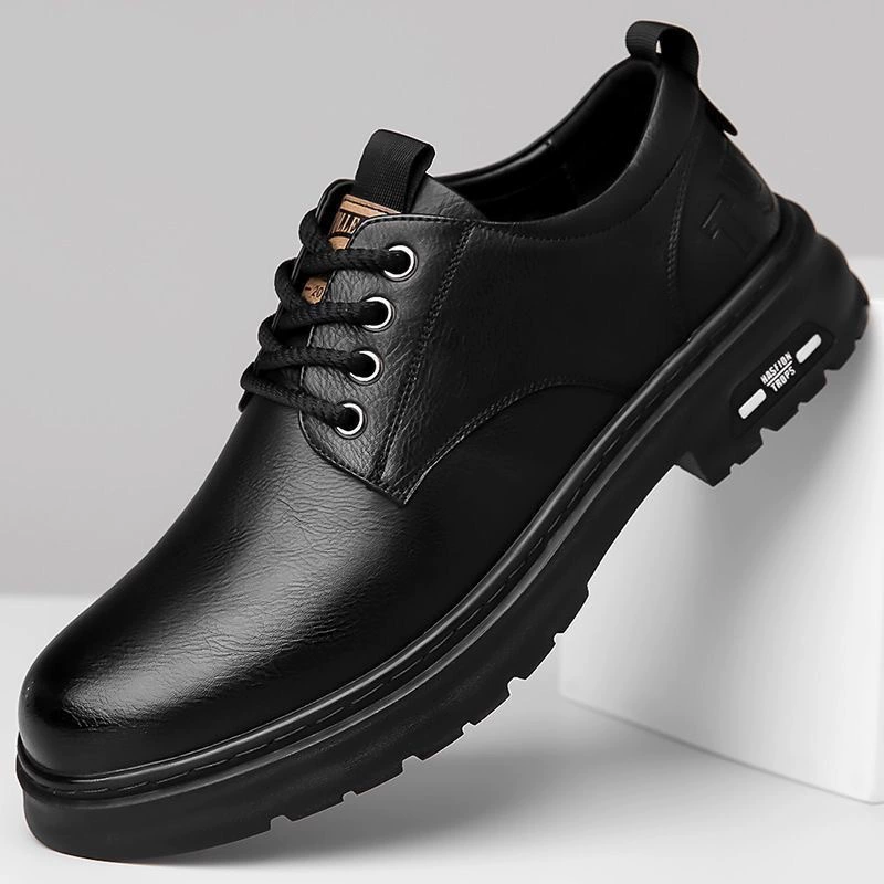 Martens, men's non-slip wear-resistant shoes for leather shoes, low breathable casual footwear English style, soft sole