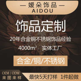 饰品定制不锈钢合金铜项链手链耳环戒指来图来样打版开模定做首饰