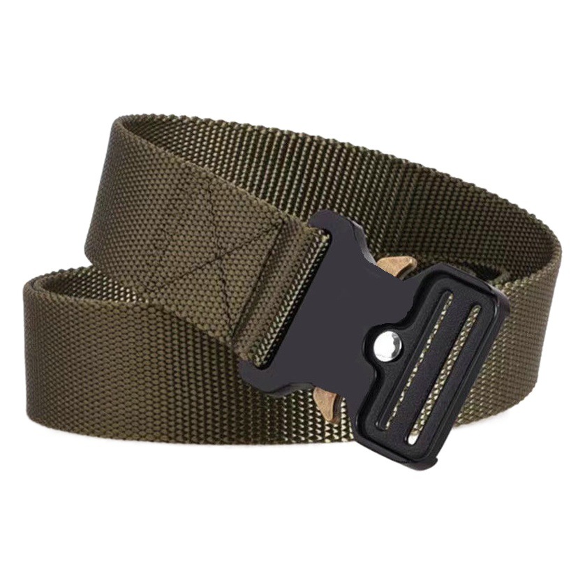 Cinturón de nailon con hebilla automática para exteriores, cinturón táctico para ropa de trabajo, cinturón de entrenamiento militar, cinturón multifuncional de 3,8 cm para hombre