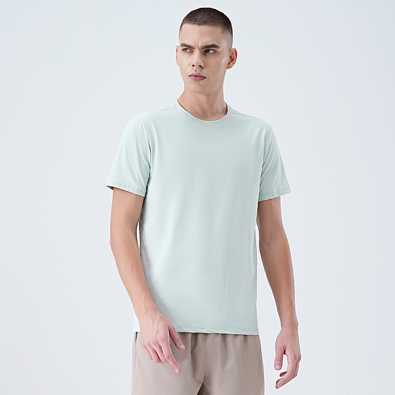 Europa y los Estados Unidos transfronterizos hombres corren frío camiseta de mangas cortas para hombres verano 2025 nuevo deporte al aire libre camiseta de cuello redondo