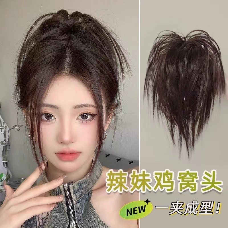 Chica caliente, cabeza de gallina, pelucca de caballo, un clip formado, una sensación de atmósfera fluida, un clip de pelucca duradero, cola de caballo