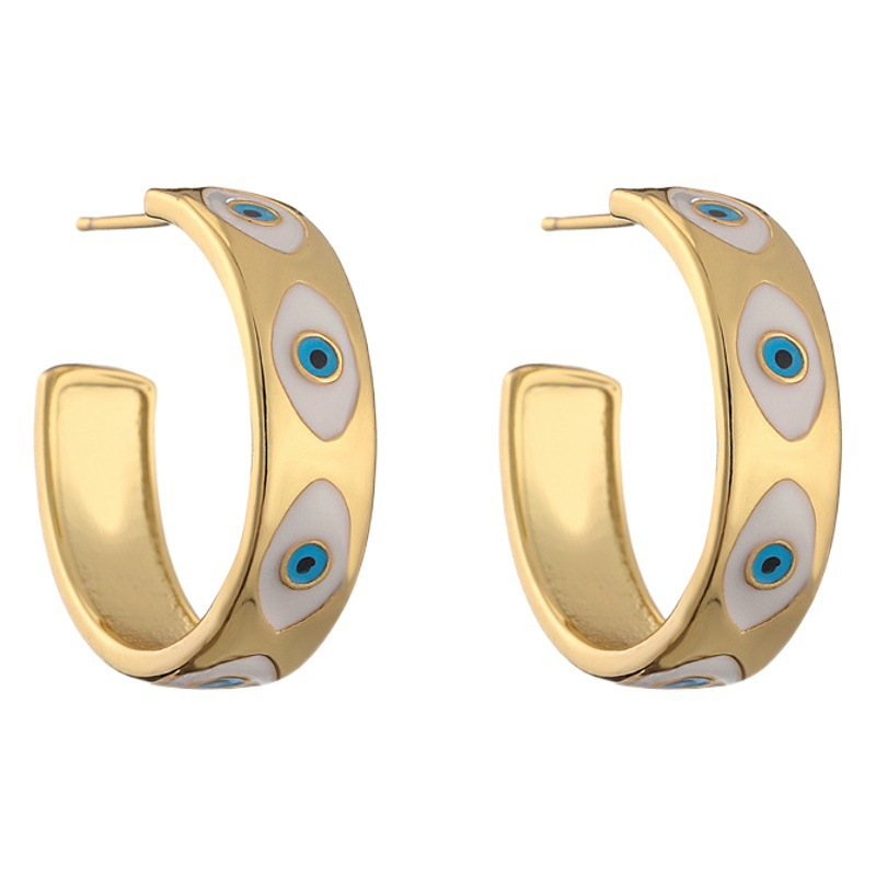 Venta caliente europea y americana transfronteriza cobre chapado en oro real gota aceite Estrella Mariposa Stud pendientes esmalte diseño todo partido pendientes