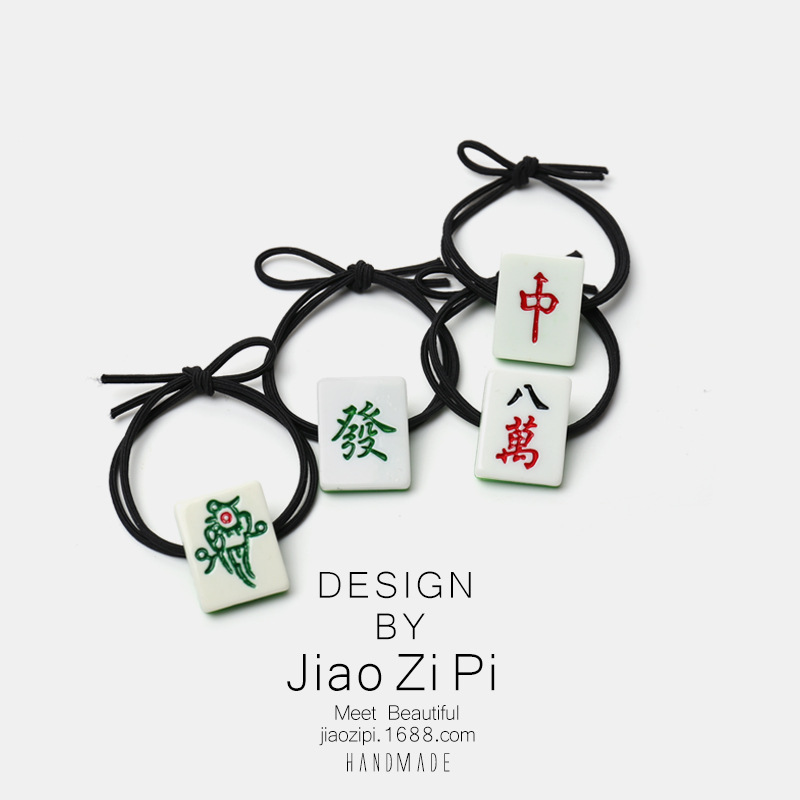 창조적 인 새로운 마작 헤어 로프 레드 풍부한 성격 틈새 재미 머리 장식 헤어 밴드 헤어 링 쥬얼리