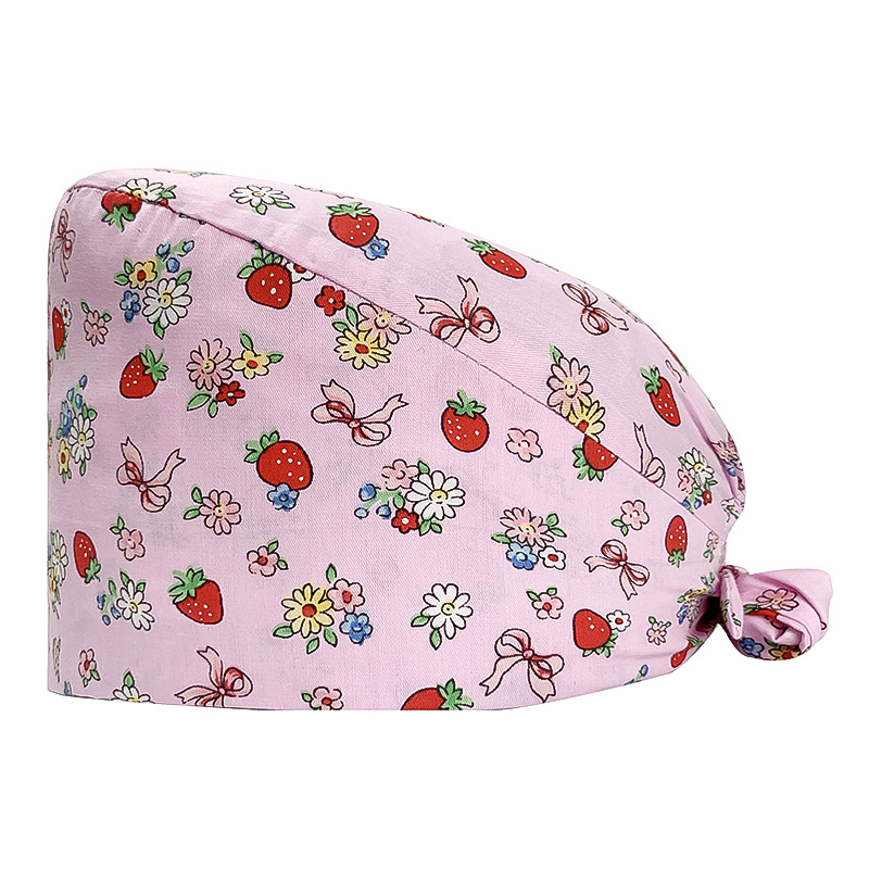 Gorro quirúrgico de algodón puro de las mujeres impreso ajustable calabaza tapa confinamiento quimioterapia a prueba de polvo puntera enfermera trabajo sombrero hombres
