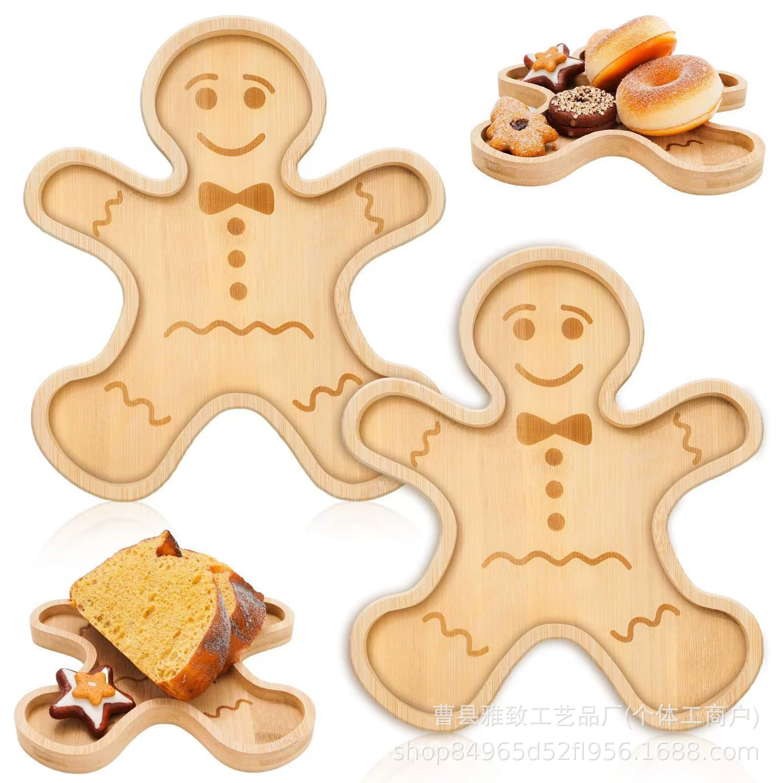 Новый деревянный рождественский пряничный человечек димсам поднос столешница детская пищевая тарелка из цельного дерева мультяшная тарелка