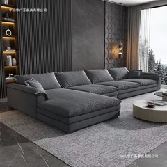 新しい北欧スタイルのファブリックソファリビングルームハイエンド長椅子L字型ソファ超ワイド大型イタリアネットレッドソファ