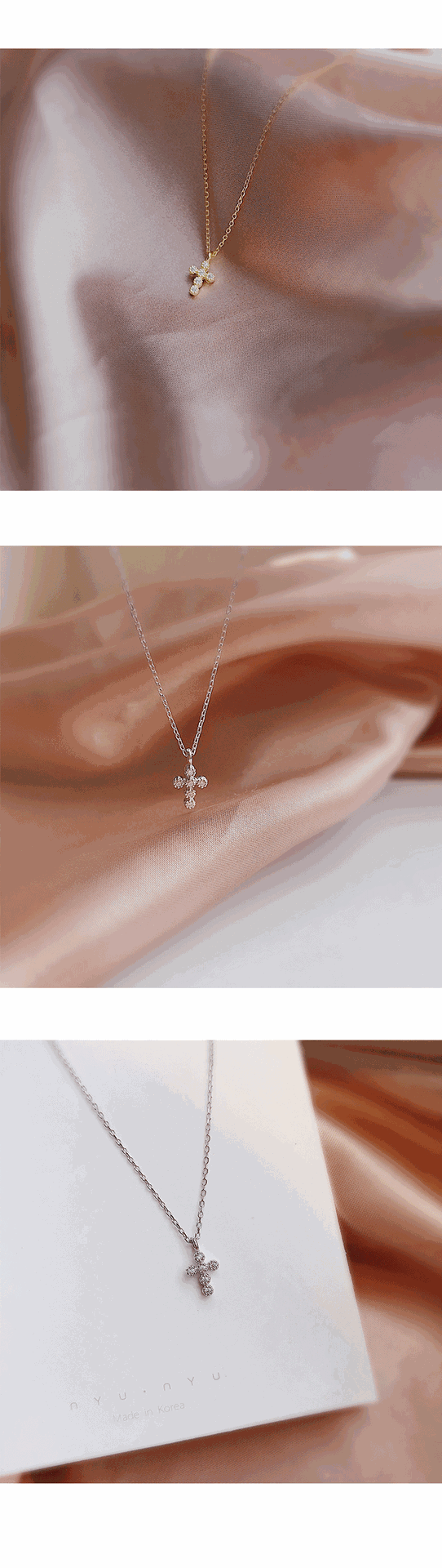 Cross Pattern All Seasons Season 925 Sterling Silver Cable Chain Cross Pendant Necklace