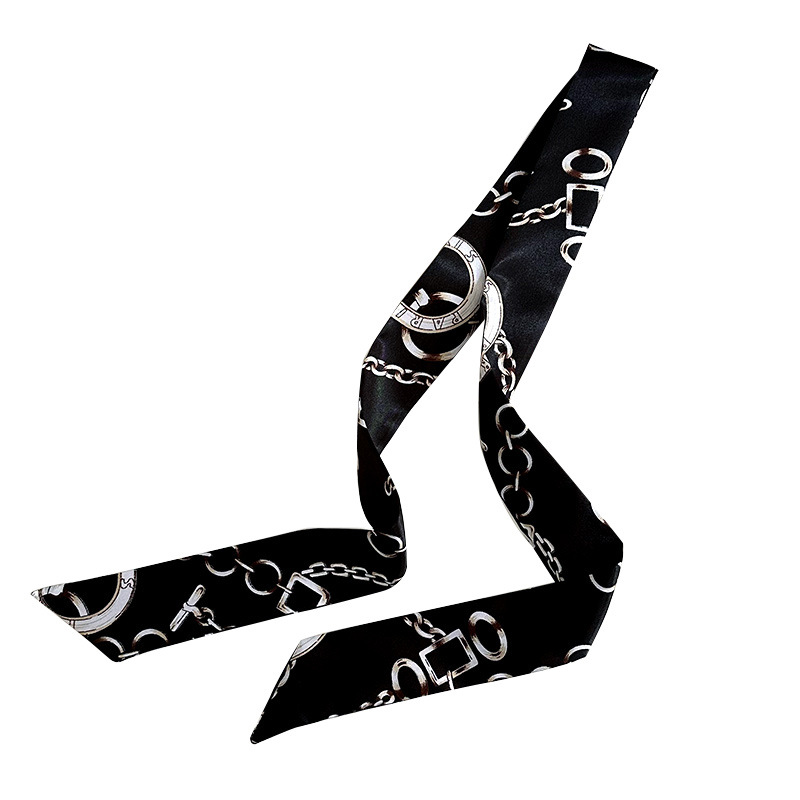 Pañuelo de seda largo, decoración de moda avanzada coreana, bufanda pequeña, bolsa de toalla de seda para mujer, cinturón de envoltura, turbante multiusos, cinturón para el cabello