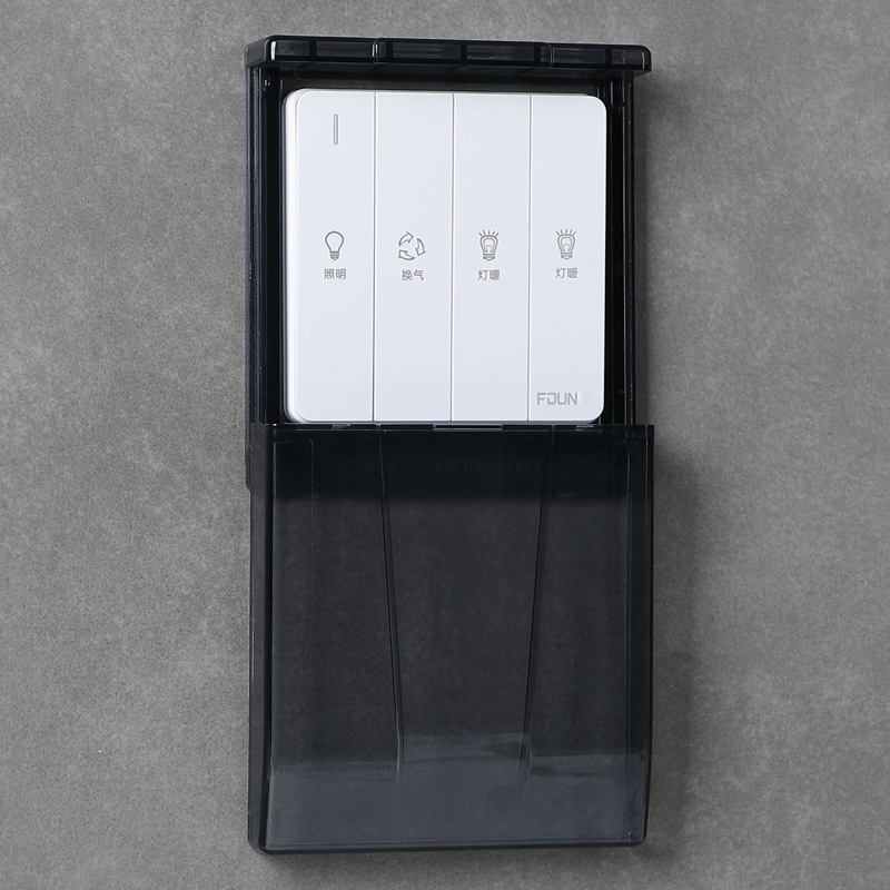 86mm Ultra-Thin Waterproof Box Sliding Cover Bathroom Shower Bathroom Heater Switch Waterproof Cover Adhesive Transparent Splash Proof Box