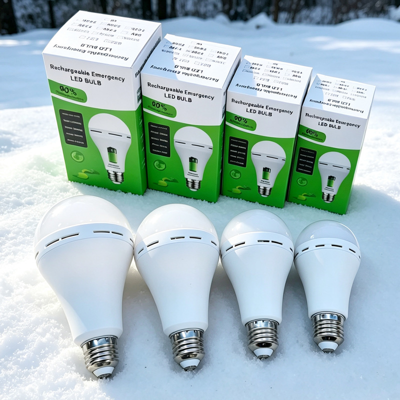 Emergency light bulb E27 screw base for home use, handheld light for power outages, water-activated light, slim waist rechargeable light, cross-border
