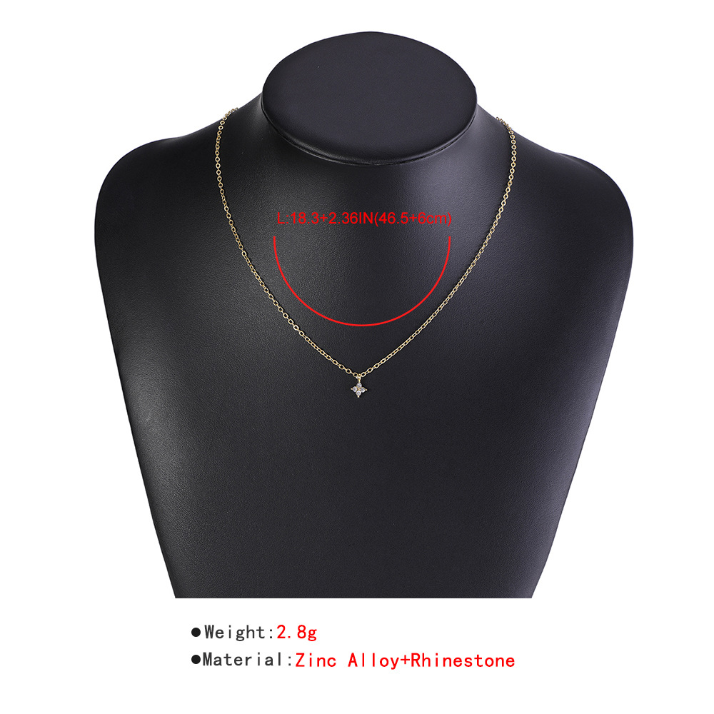 Simple geometric diamond short necklace wholesale