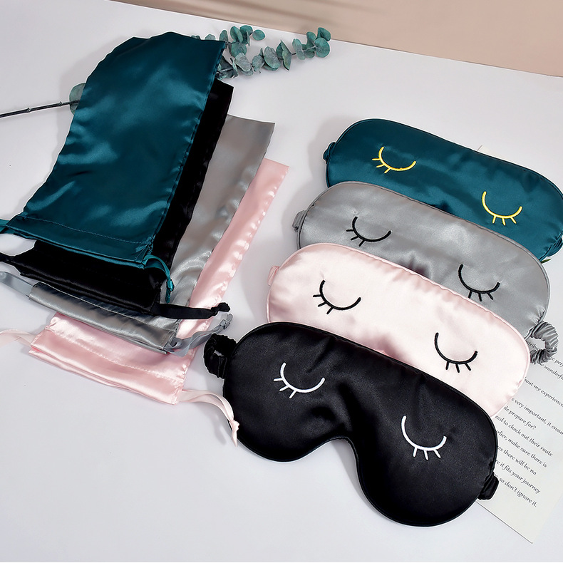 Simple Style Solid Color Satin Eye Mask