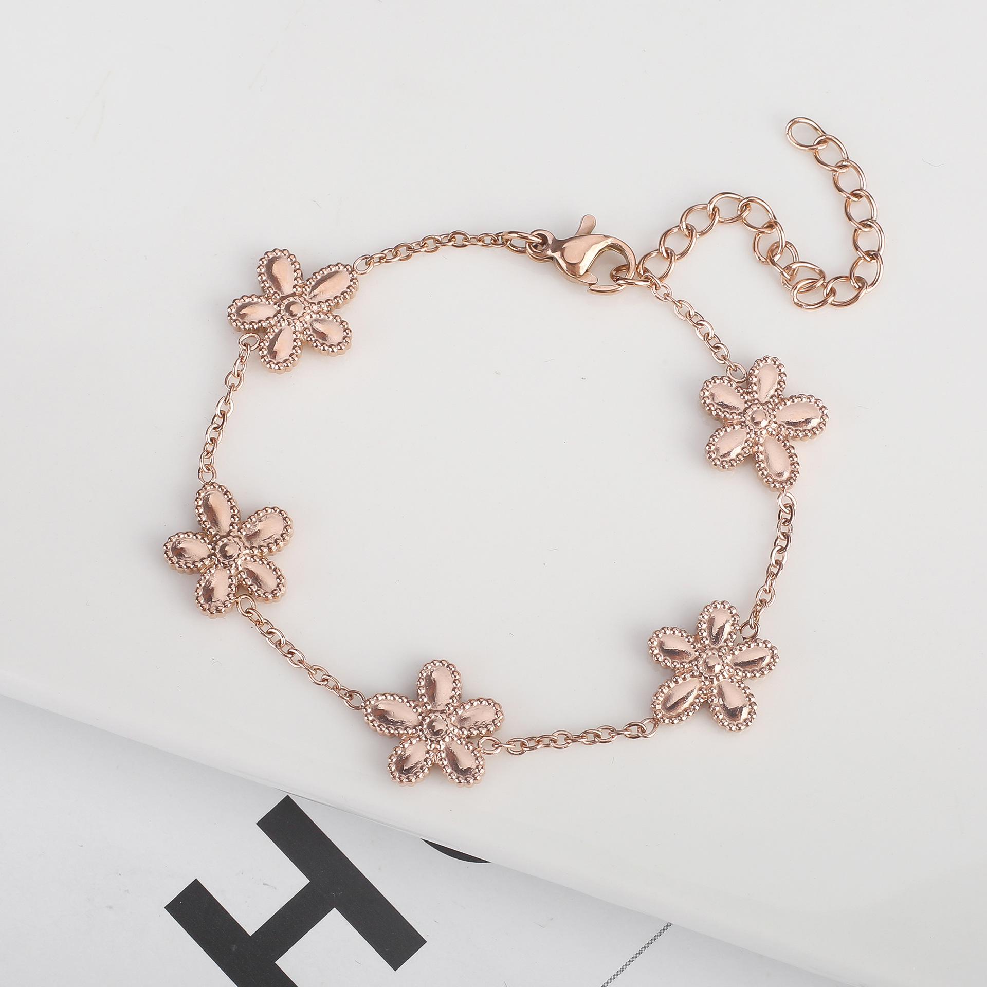 Plating Design 304 Stainless Steel 18K Gold Plated Simple Style Classic Style Plating Flower Jewelry Set