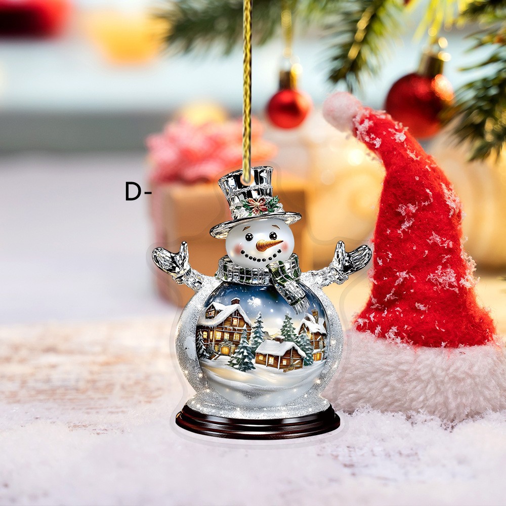 Navidad de venta transfronteriza diseño de colgante acrílico 2D decoración del espejo retrovisor del automóvil colgante decoración del árbol de Navidad image 11