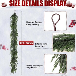 Cross-Border Artificial Plants Christmas Pine and Cypress Pine Needle Vines Artificial Plastic Christmas Garland Accessories Jewelry Decoration