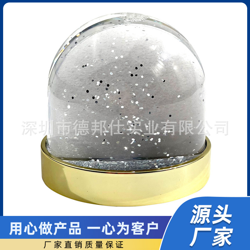 源头工厂定制亚克力相框高级金色底座注水相框创意家居水晶球摆件