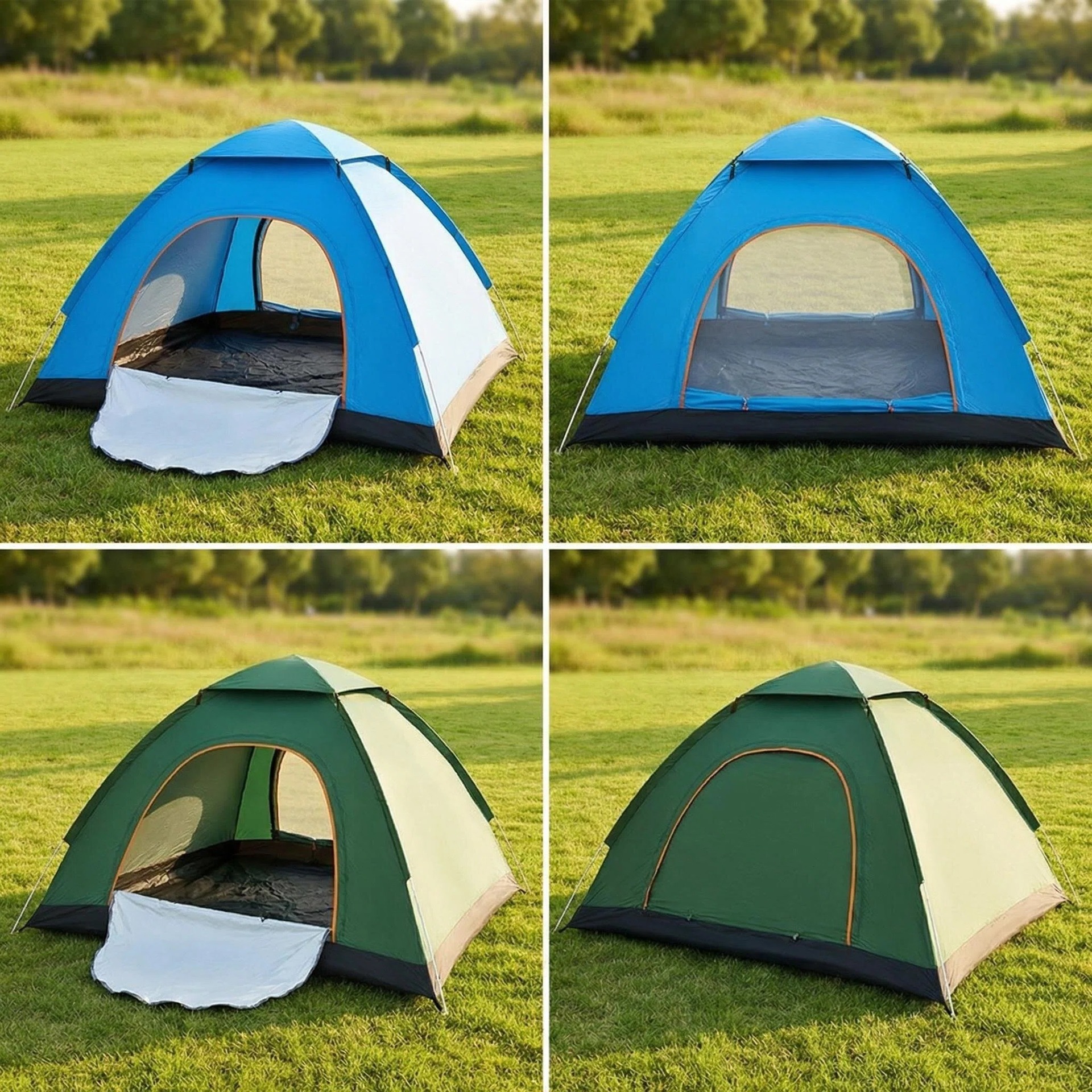 One-Second Quick-Open Tent, No Need for Setup, Sun Protection, Rainproof, Heat Insulation, 1-4 Person Camping Portable Folding Beach Tent
