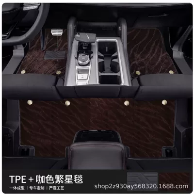 Tpe Floor Mats for Byd Modelə uyğun ayaqaltı - tpe-single-layer-floor-mat-coffee-colored-star-blanket-including-threshold