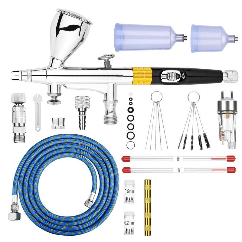 RN-PS-11 多功能喷枪套装，双动重力进料喷枪套装，带皇冠喷嘴