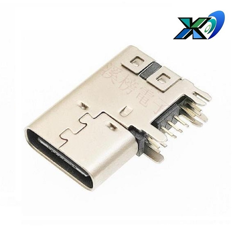 电源设备USB TYPE C接口侧插大电流  充电器USB TYPE-C插座侧插