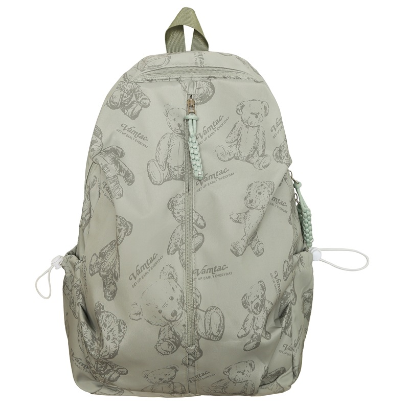 2025 nueva mochila de impresión de dibujos animados para estudiantes de secundaria femenina versión coreana universal mochila de viaje ligera simple