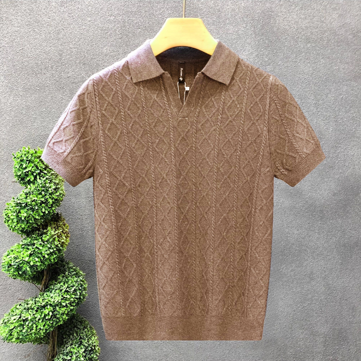 Camisas polo cuello V cuello gaviota camiseta de manga corta texturas de hombre con solapa vieja camiseta de viento de verano fábrica transfronteriza al por mayor