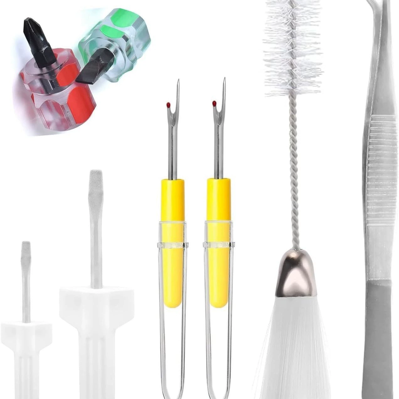 Инструмент для чистки швейной машины 8 комплектов двухсторонней чистки щетки машина универсальная отвертка заостренные пинцет