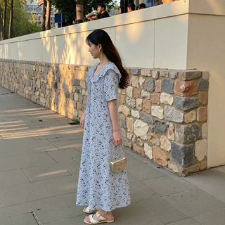 130-300斤大码女装胖妹妹港风碎花连衣裙长款夏季显瘦微胖雪纺裙