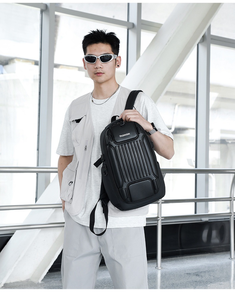 Wholesale hard-shell anti-collision computer bags, men's fashionable large-capacity backpacks, functional windproof and water-repellent travel backpacks undefined
