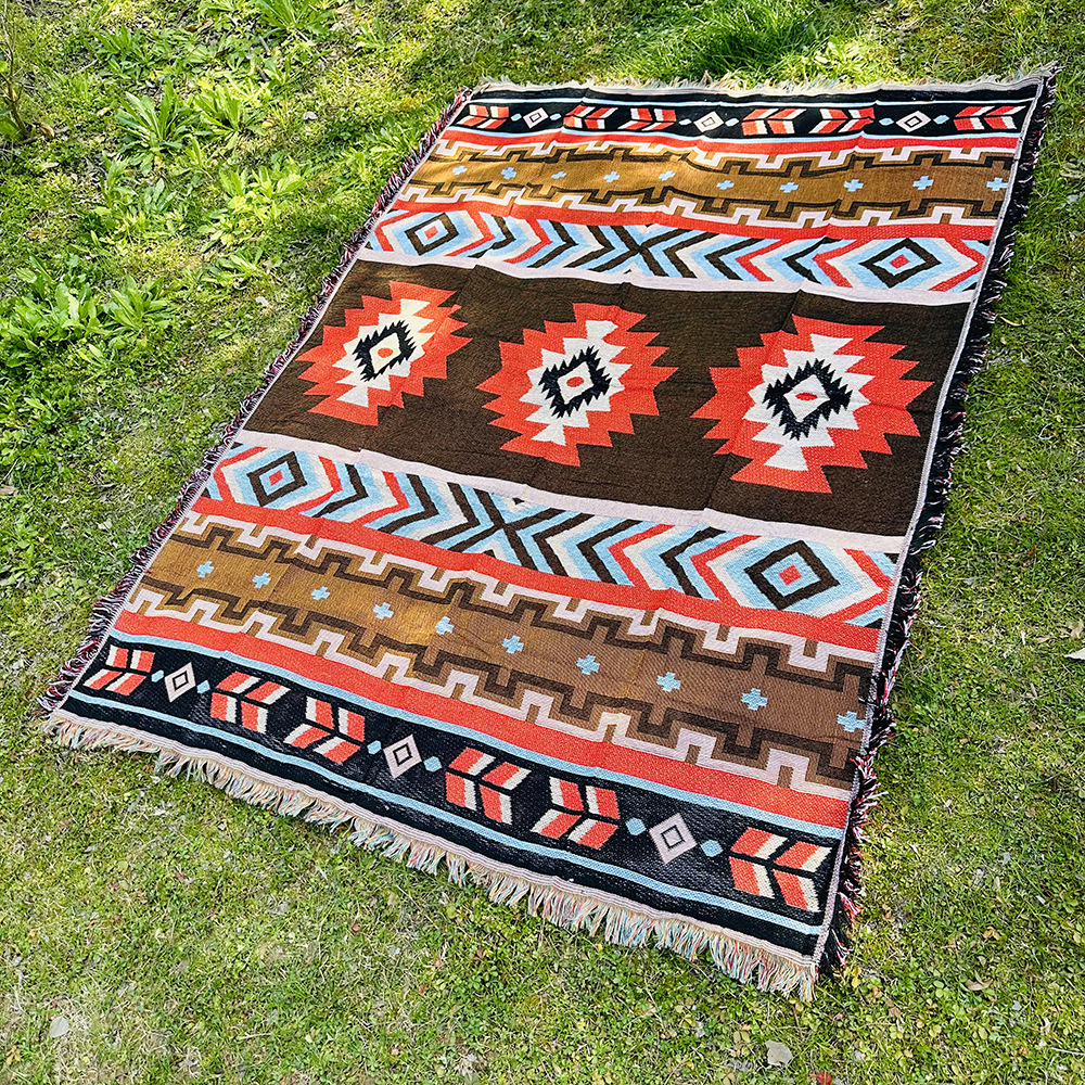 Woven picnic Sucre outdoor camping sofa multifunctional Bohemian blanket, thread blanket_voghion.com