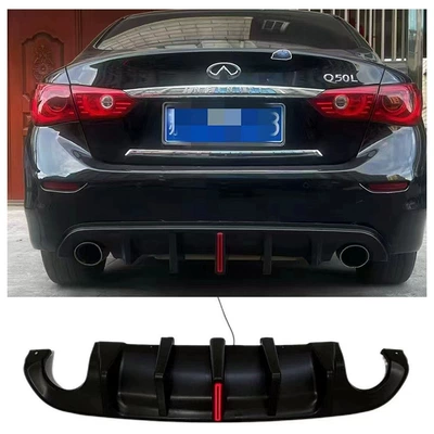 Suitable for Infiniti Q50L Models from 2014-2022, Modified Rear Lip Surround with Vertical Light Design (Big Surrounded)