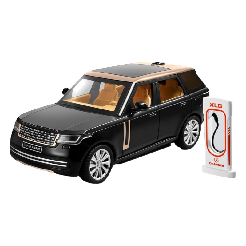 XLG modelo de coche de aleación 1:24 Range Rover SUV Tire hacia atrás el sonido y la luz juguete off-road vehículo Puerta Abierta música modelo decoración colección