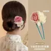 6060 flower U-shaped hairpin-white pink flowers