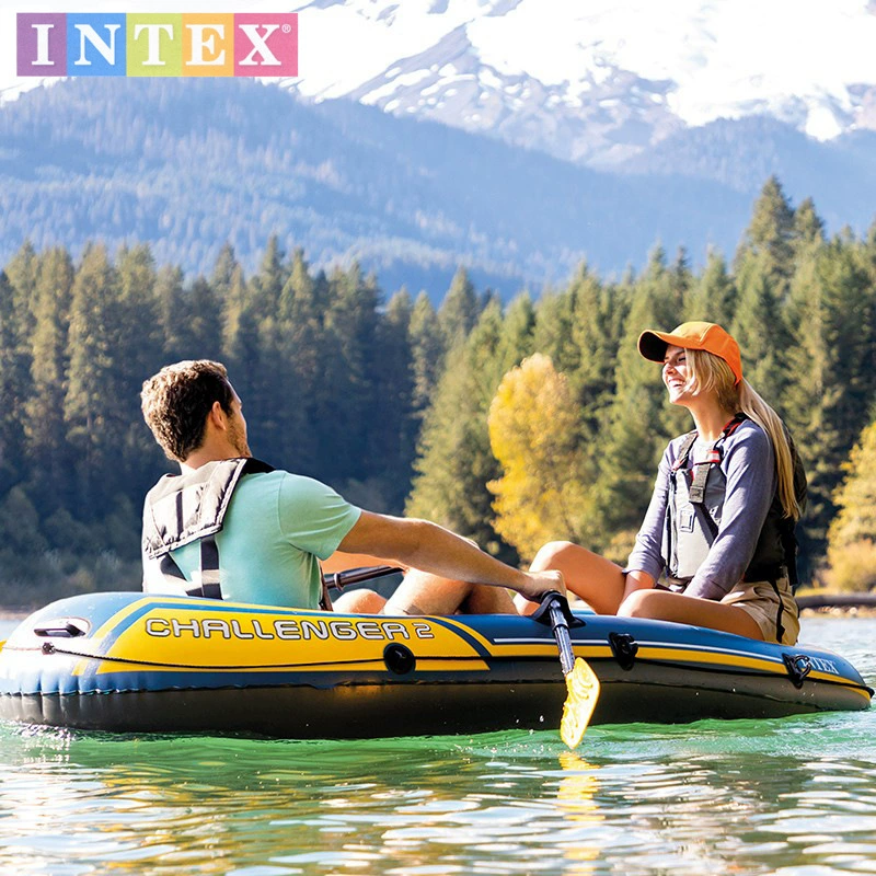 INTEX надувная лодка Challenger двухместная лодка группа каяк двухместная рыболовная лодка резиновое плоту ручка надувная