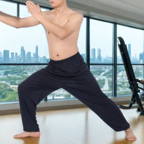 Tai Chi Pants for Men and Women - Spring and Summer Cotton-Linen Breathable Sweat-absorbent Tai Chi Suit Pants - High-end Kung Fu Martial Arts Training Lantern Pants - Hong Ji