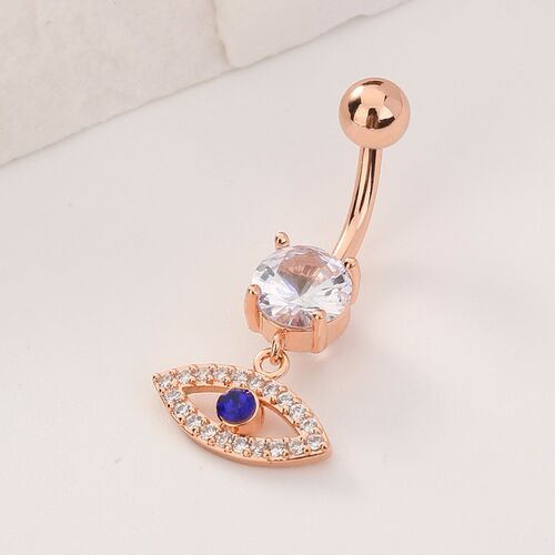 European and American fashionable personality non-mainstream hip-hop devil's eye copper micro-encrusted zircon anti-allergic belly button ring