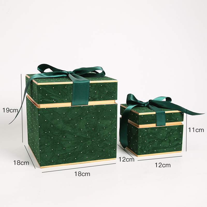 Huaxi Navidad fantasma caja de regalo caja de tela de terciopelo de alto nivel flor floral arreglado floral caja de regalo de Nochebuena