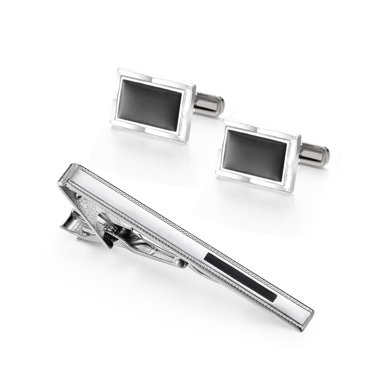 Daili Aliexpress Amazon New Suit Men's Cufflinks Tie Clip Set Fashionable Zinc Alloy Oil Drop Cufflinks