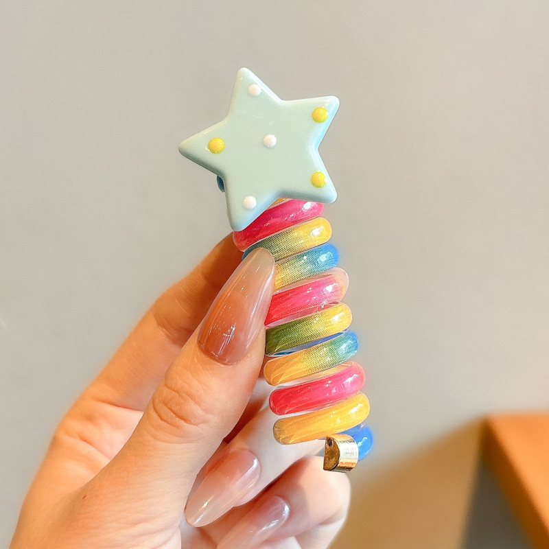 Caricatura encantadora anillo de pelo pulgar no daña el cabello de los niños correa de correa pequeña cuerda de cabello para niñas cuerda de cabello