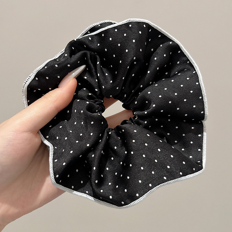 Primavera y verano suave estilo coreano gran encaje de punto grueso lazo para el cabello femenino estilo perezoso sentido de alta calidad cabeza de cola de caballo baja cuerda accesorios para el cabello