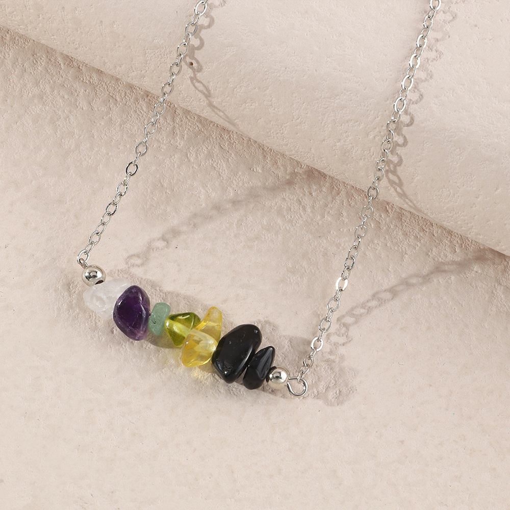 fashion simple creative colorful crystal stone crushed stone bracelet