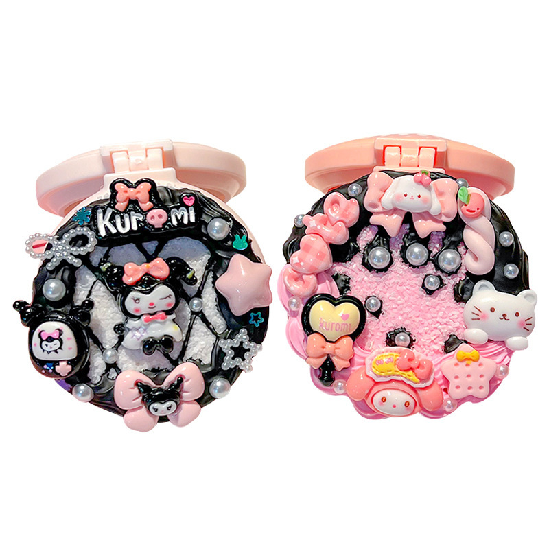 Pegamento de crema para niños hechos a mano DIY material paquete para hacer su propio aire para niñas peluquería mano para hacer espejo plegable pein juguetes