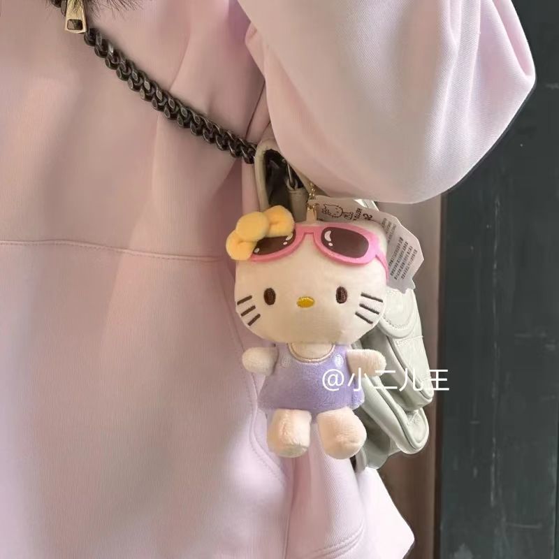 卡通HelloKitty毛衣KT钥匙扣挂件公仔女背包书包装饰凯蒂猫小玩偶|undefined
