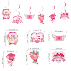 6pcs/pack cross-border Happy Mother’s Day Mother’s Day theme party decoration spiral hanging ornaments wholesale