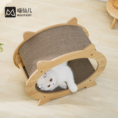 Meow Fairy TV style vertical cat scratching board corrugated paper replaceable claw grinding tool universal cat nest for all seasons
