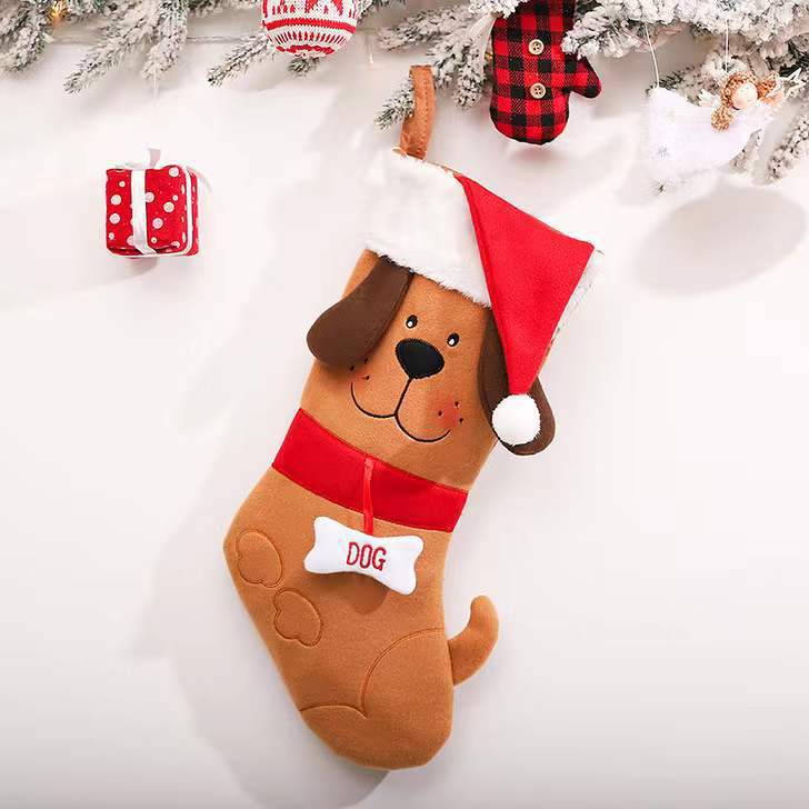 Decoración navideña con calcetines de regalo de hueso de perro navideño calcetines creativos nuevos para mascotas bolsa de regalo calcetines navideños