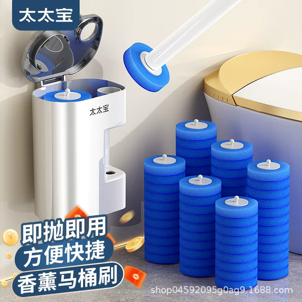 Disposable Toilet Brush, No Dead Corners, Scented, Wall-Mounted Cleaning Toilet Brush, No-Rinse