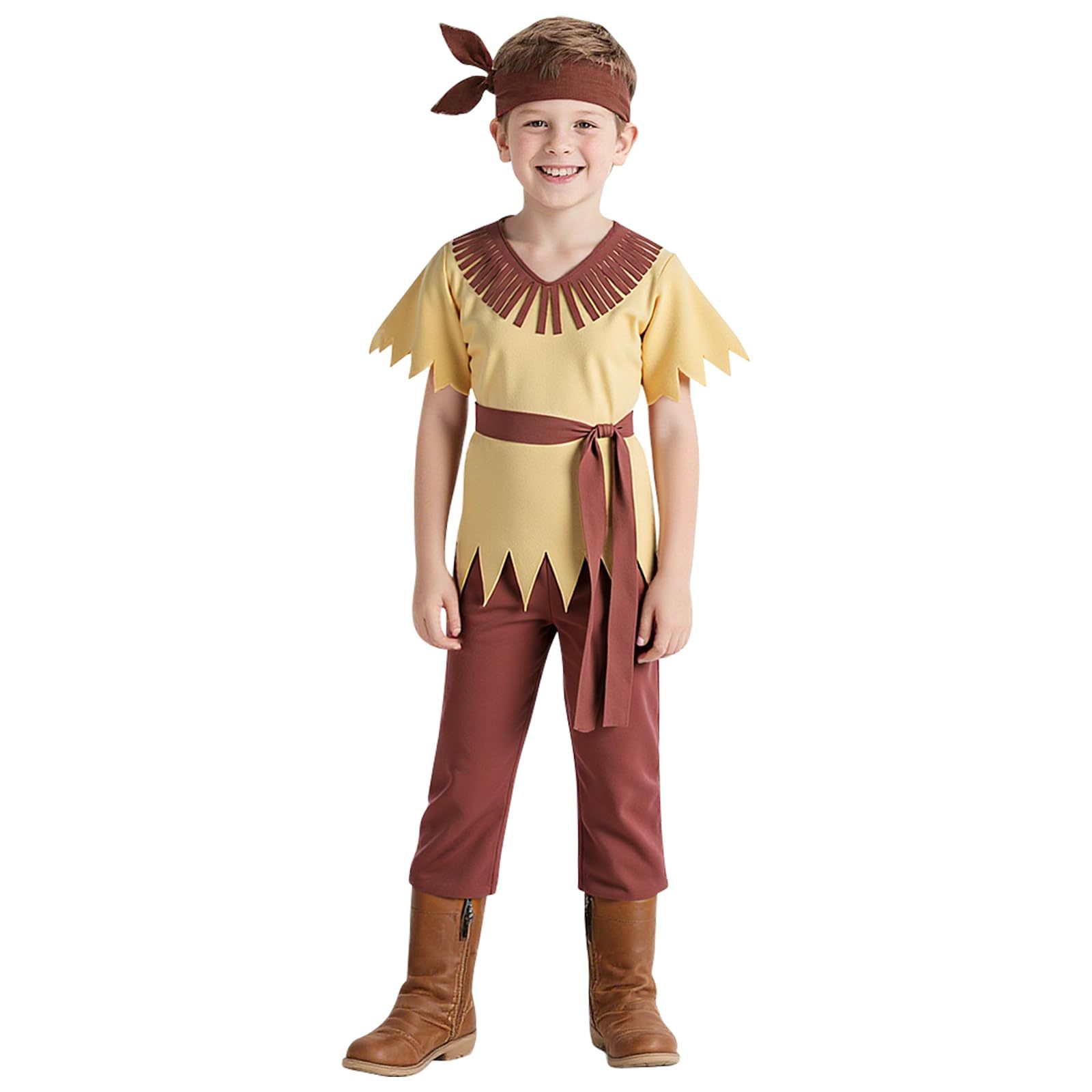 万圣节服装 成人男生女生印第安服土著野人服饰 化妆舞会表演服装