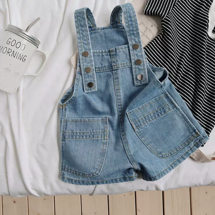 Summer children's fashionable denim suspenders for men and women, shorts, wholesale, 2021 years